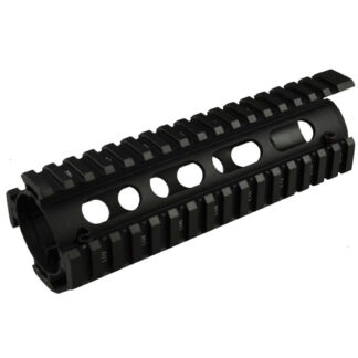 2 PC Black Drop-In Carbine Quad Rail for AR15 with Rail Extension over Delta Ring